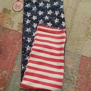 American Flag Capri Leggings 14/16